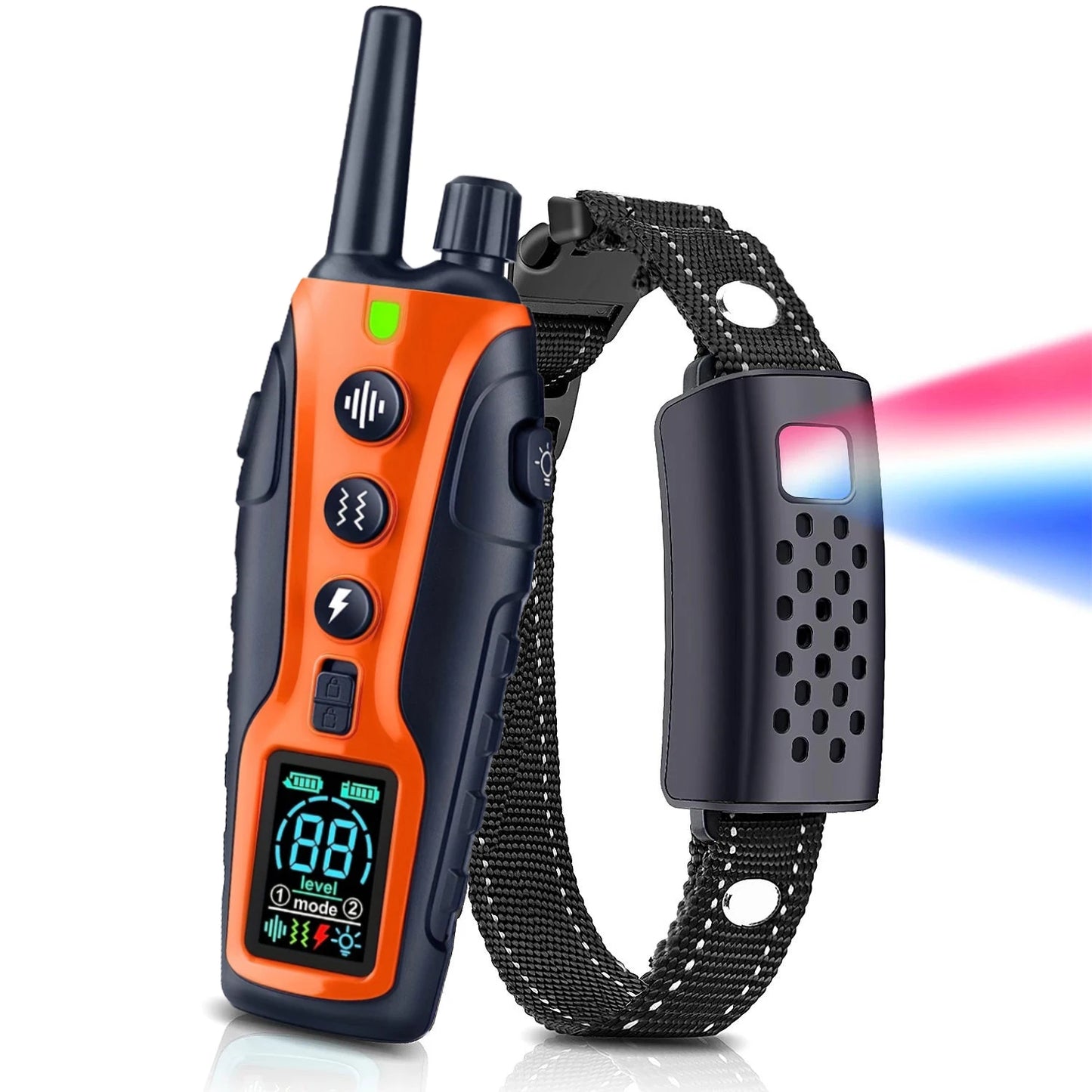 Night-Safe Flashlight Dog Training Collar & Remote Control up to 1000m