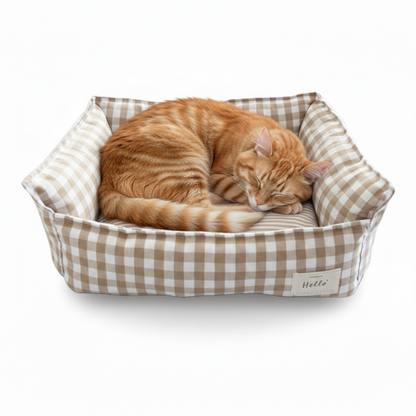 Checkered Pet Bed for Smaller Dogs & Cats