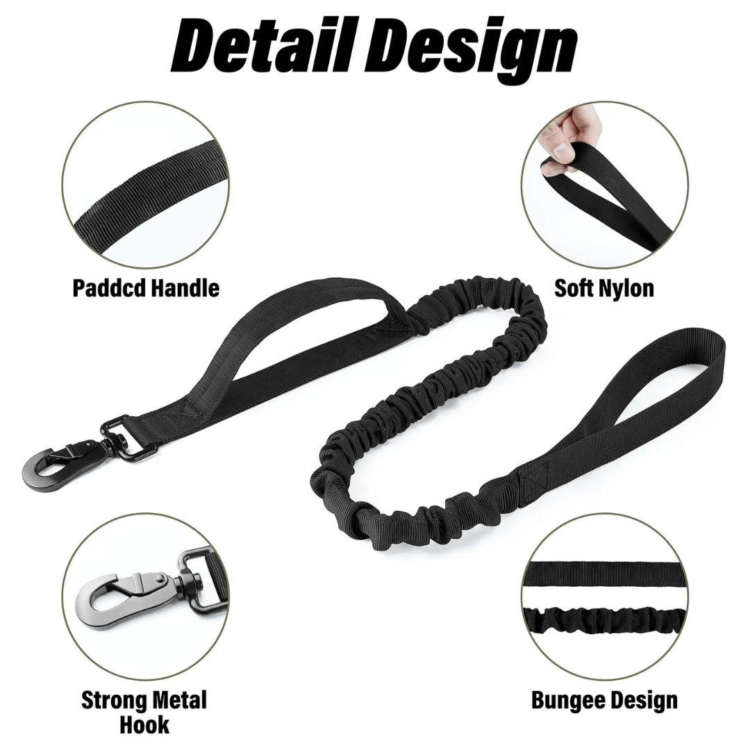 Heavy Duty Military-Style AirTag Holder Dog Collar & Leash | Tactical Air Tag Holder Dog Collar & Lead 12