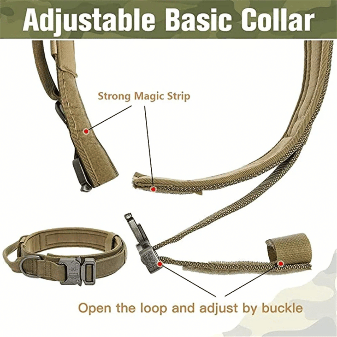 Heavy Duty Military-Style Tactical Dog Collar & Leash for Large & XL Dogs 27