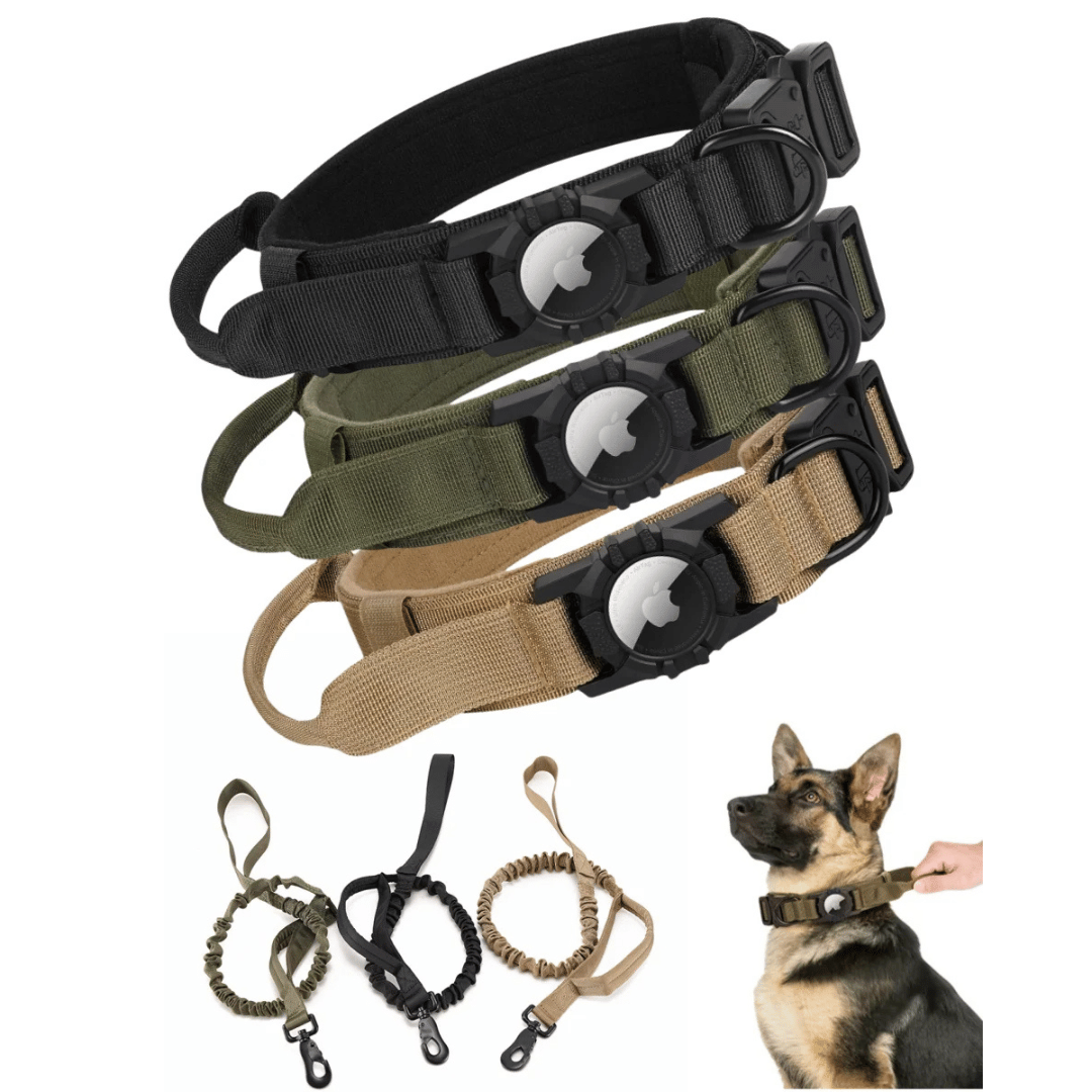Heavy Duty Military-Style AirTag Holder Dog Collar & Leash | Tactical Air Tag Holder Dog Collar & Lead 10
