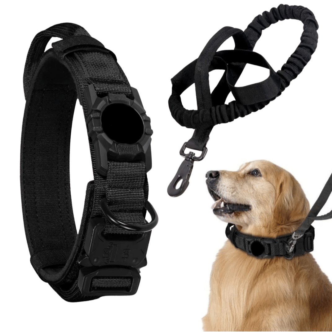 Heavy Duty Military-Style AirTag Holder Dog Collar & Leash | Tactical Air Tag Holder Dog Collar & Lead 5