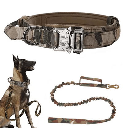Heavy Duty Military-Style Tactical Dog Collar & Leash for Large & XL Dogs 26