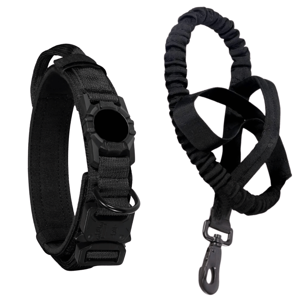 Heavy Duty Military-Style AirTag Holder Dog Collar & Leash | Tactical Air Tag Holder Dog Collar & Lead 2