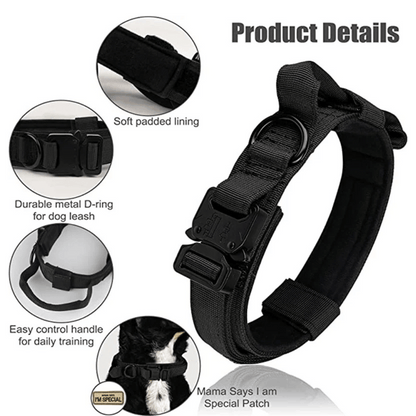 Heavy Duty Military-Style Tactical Dog Collar & Leash for Large & XL Dogs 25