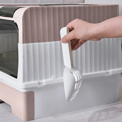 Enclosed Cat Litter Box with UV Sterilization, Pull-Out Tray & Double Entrance-Exit