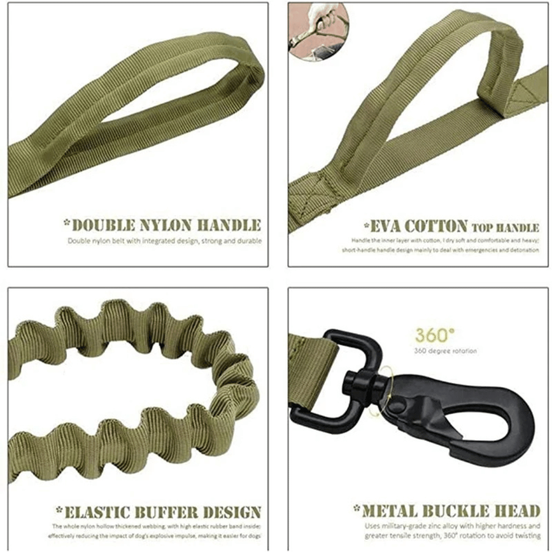Heavy Duty Military-Style Tactical Dog Collar & Leash for Large & XL Dogs 22