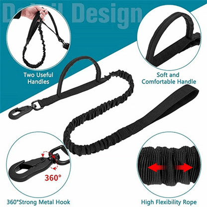 Heavy Duty Military-Style Tactical Dog Collar & Leash for Large & XL Dogs 20