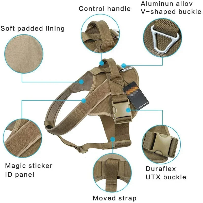 Supportive Military-Style Dog Harness for Big Dogs | Padded No-Pull Dog Vest with Handle 5