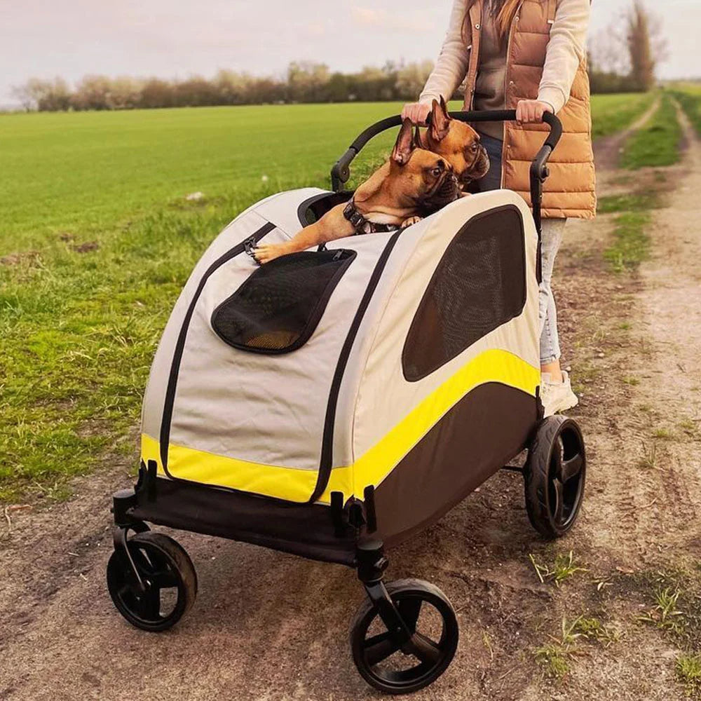 Spacious & Collapsible 4-Wheeler Dog Stroller for Large Breeds & Small Dogs 16