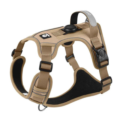 Comfortable & Reflective No-Pull Dog Harness with Strong Handle, Leash Clip & AirTag Holder