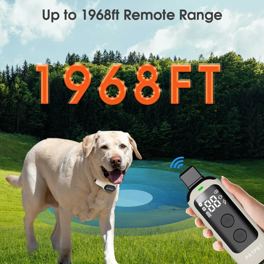 Electric Dog Training Collar & Remote with 3 Modes for Behaviour Control | Up to 600m & Waterproof