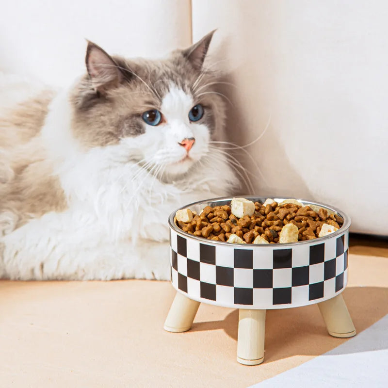 Stable Raised Pet Food Bowl with Removable Stainless Steel Inner Bowl & Non-Slip 4-Legged Base 3
