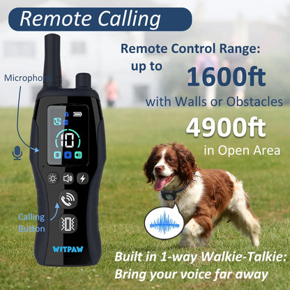 Long Distance Dog Control Collar & Remote with Voice Call, Safe Shock, Vibration & Beep Training