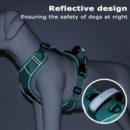 Comfortable & Reflective No-Pull Dog Harness with Strong Handle, Leash Clip & AirTag Holder