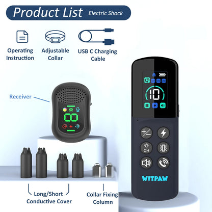Long Distance Remote Control Dog Training Collar with Voice Call, Safe Shock, Vibration & Beep Warnings
