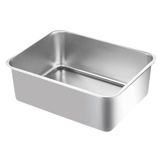 Deep-Sided Stainless Steel Cat Litter Tray 1