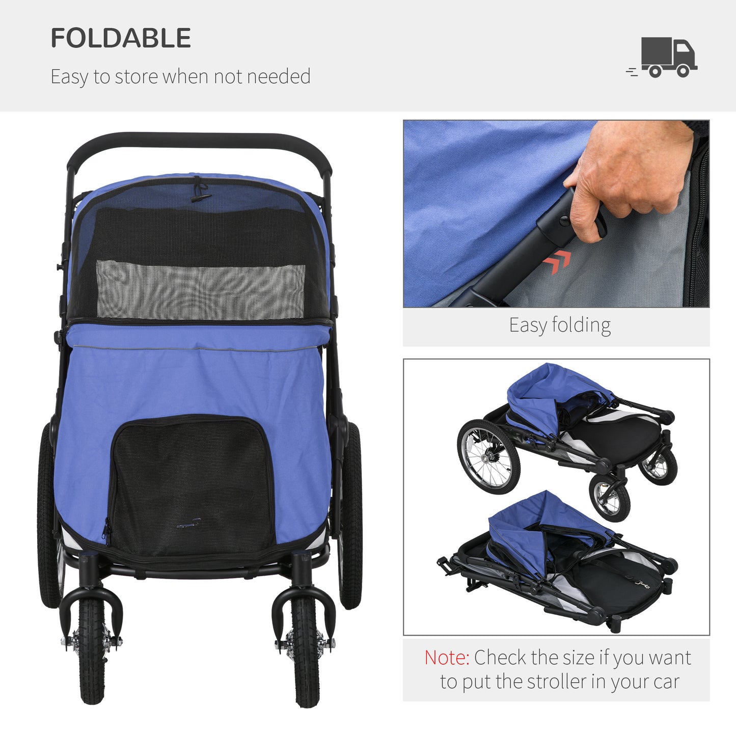 Heavy-Duty Dog Stroller for Large Dogs with Inflatable Tyres for Outdoor Terrain 6
