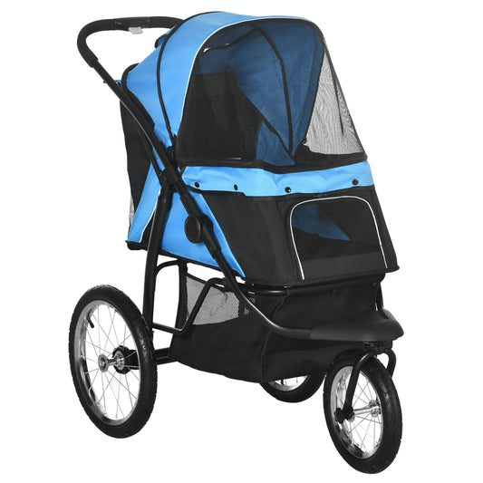 Bike Tyre-Style Dog Stroller with Large Wheels & Quick-Fold Basket 1