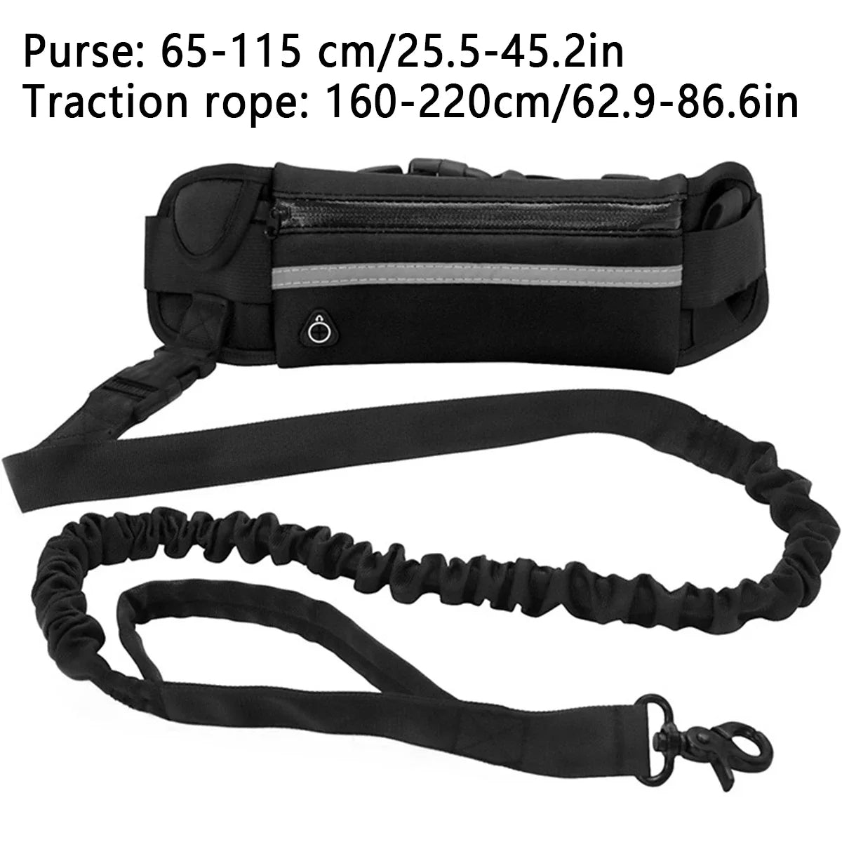 Running Dog Leash Waist Bag with Hands-Free Bungee, Bottle Holder & Secure Zips 11
