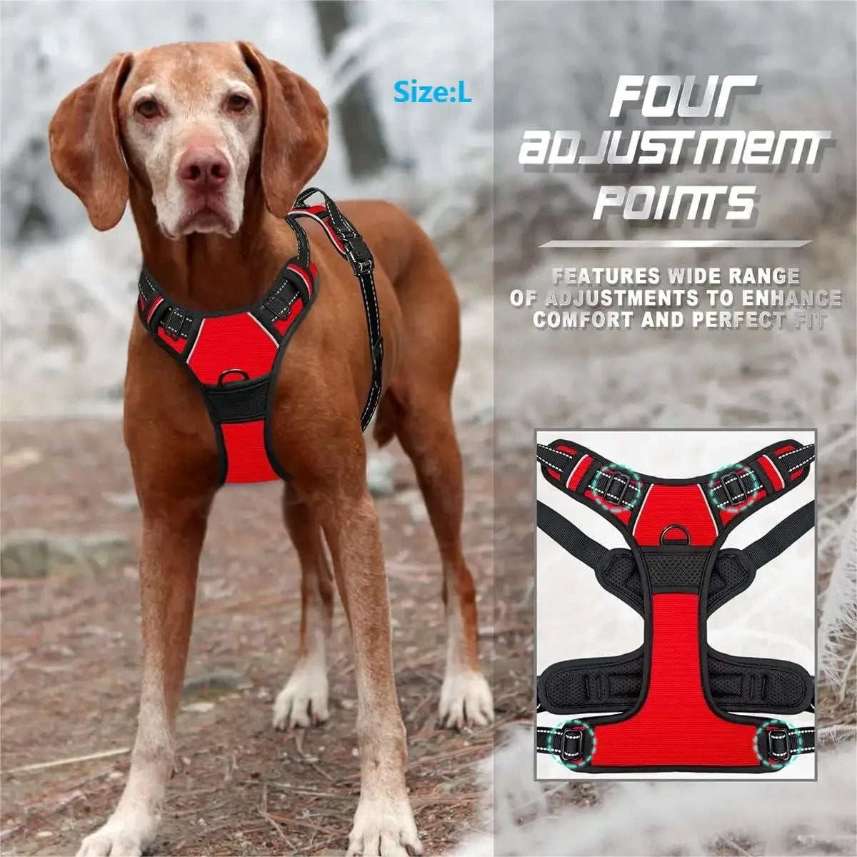 Dog Harness Training Vest with Reflective Straps, Handle & Secure Buckles 4