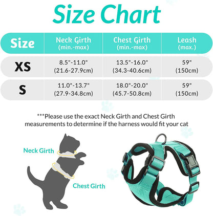 Easy-On-&-Off Soft Mesh Cat Harness & Leash Set 18