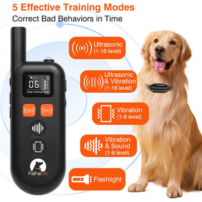 No Shock Dog Training Collar for Humane Correction with Remote Control | No Prongs Vibration & Sound