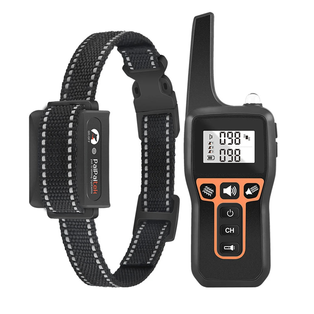 3-Mode 1000m Anti-Bark Dog Training Collar with Remote Control 1