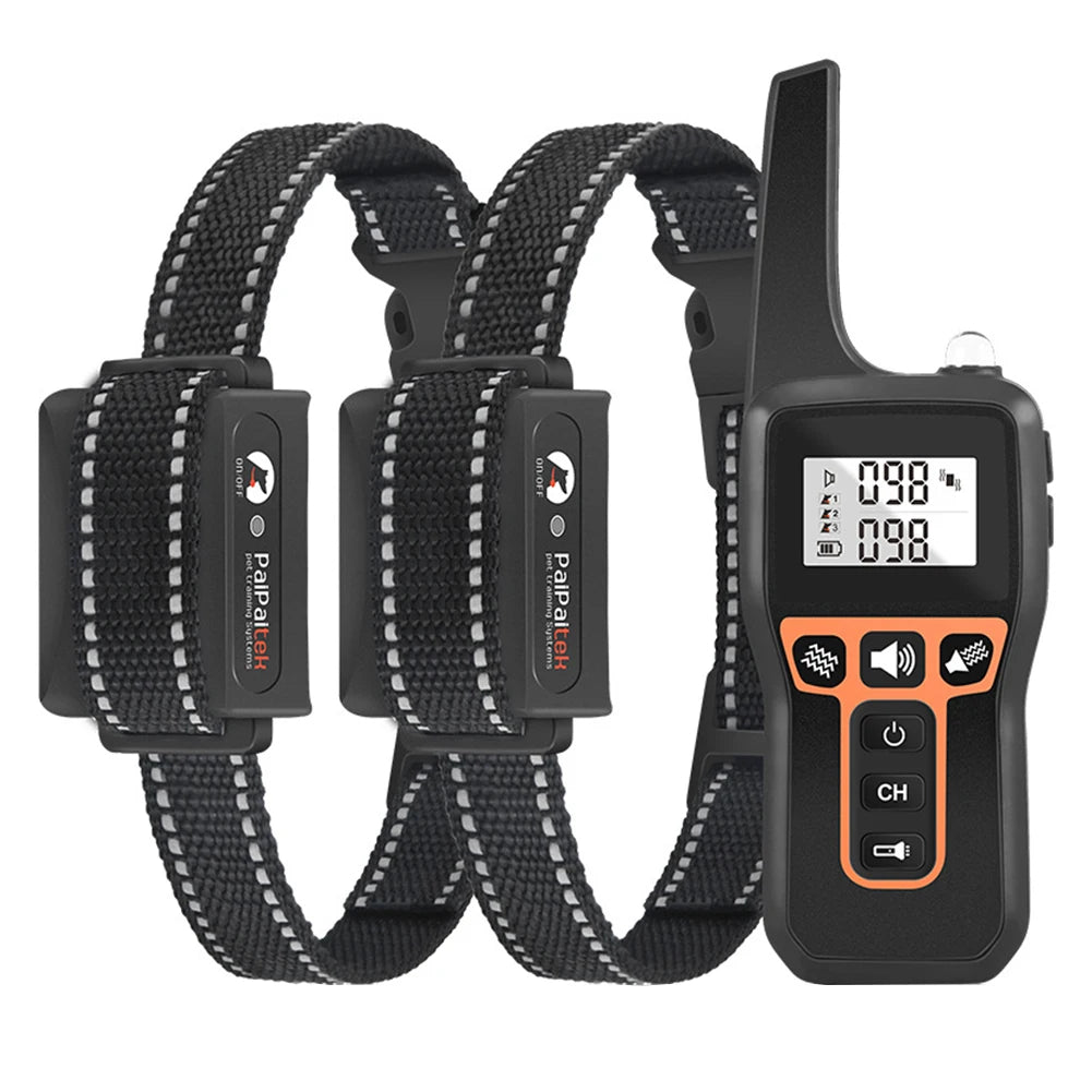 3-Mode 1000m Anti-Bark Dog Training Collar with Remote Control 2