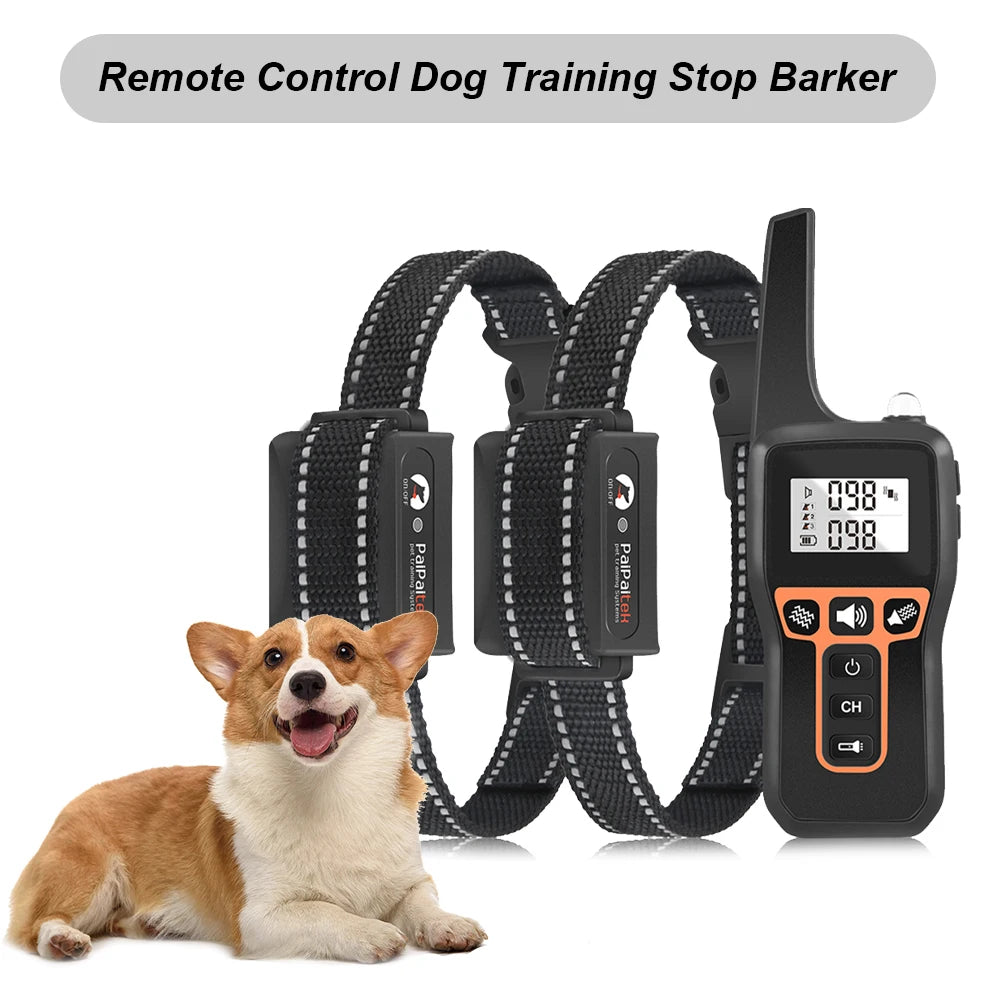 3-Mode 1000m Anti-Bark Dog Training Collar with Remote Control 4