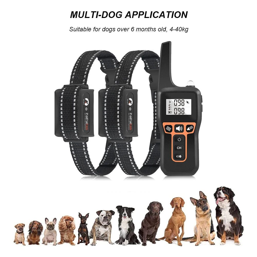 3-Mode 1000m Anti-Bark Dog Training Collar with Remote Control 6