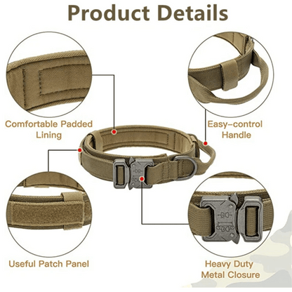 Heavy Duty Military-Style Tactical Dog Collar & Leash for Large & XL Dogs 9