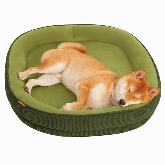 Plush Corduroy Dog Bed with Removable Washable Cover