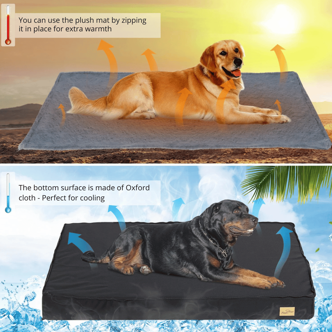 Thick Orthopaedic Dog Bed Mattress with Removable Cover for Large Dogs