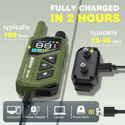 Smart 2-in-1 Dog Training Collar with Automatic Anti-Bark Control | Remote Controlled Shock, Sound & Vibration eCollar