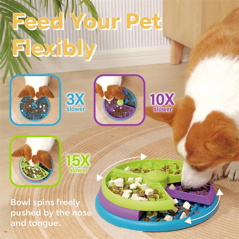 Dog Puzzle Slow Feeder Dog Bowl for Stimulated & Healthy Eating 7