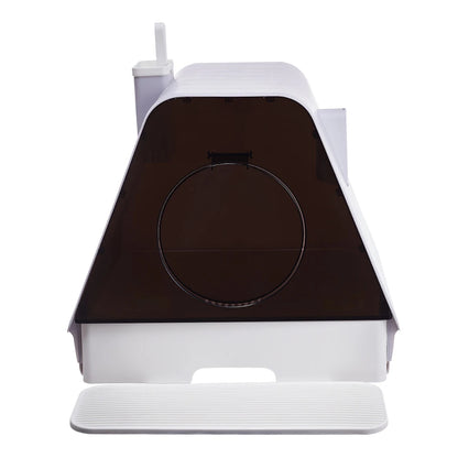 Modern House Enclosed Cat Litter Box with Pull-Out Tray, Mat & Built-In Scoop
