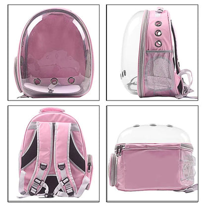Space Capsule Cat Backpack with Transparent Dome | Ventilated Travel Carrier for Pets