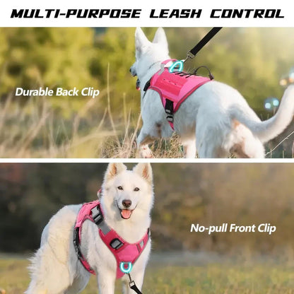 Military-Style Dog Harness Tactical Vest with Handle & No-Pull Clip 8