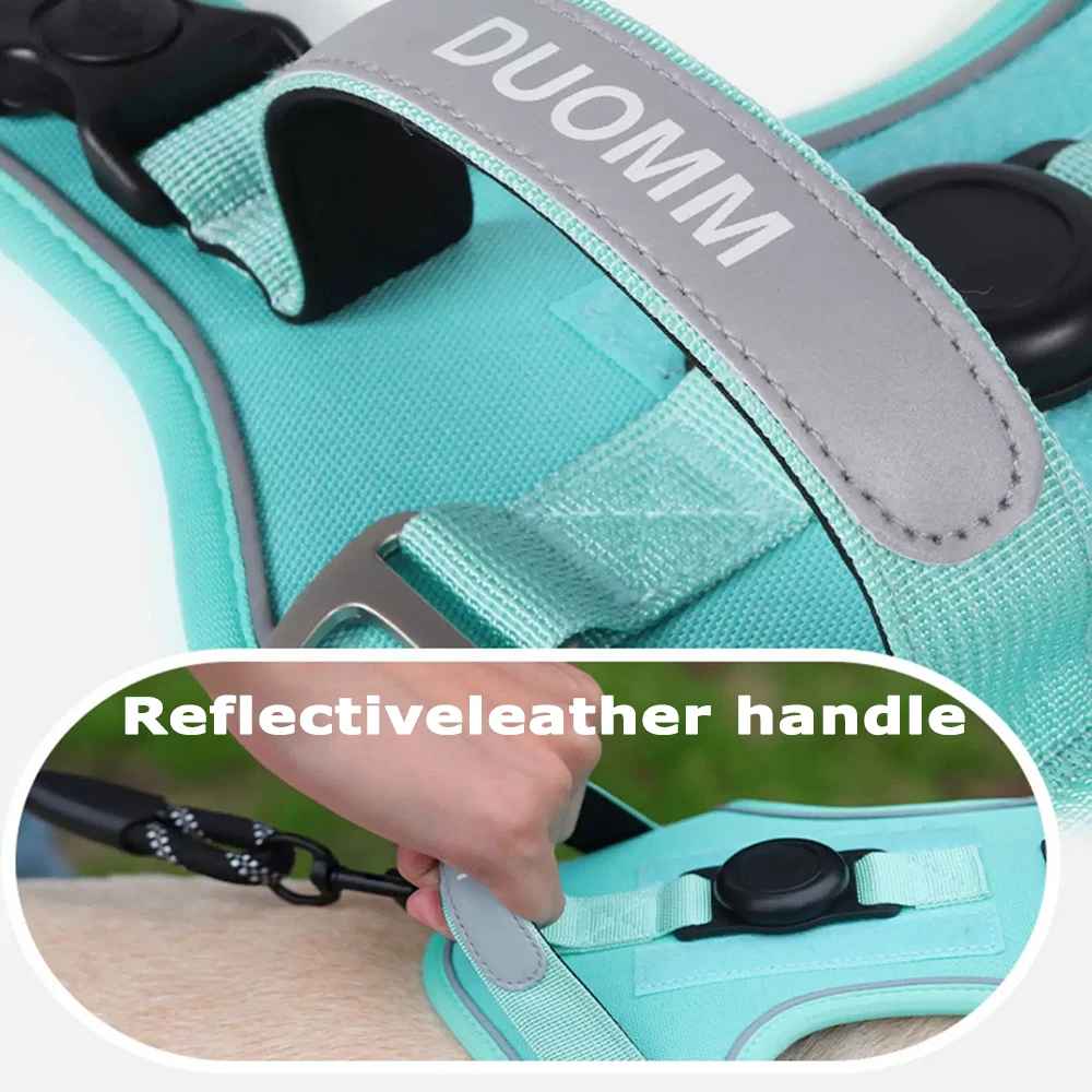 Comfortable & Reflective No-Pull Dog Harness with Strong Handle, Leash Clip & AirTag Holder