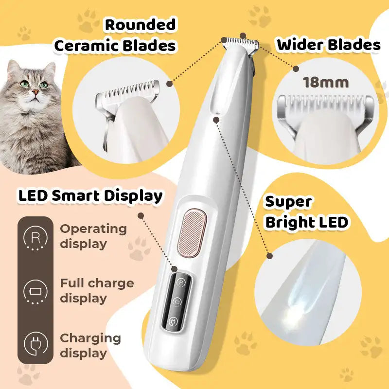 Cordless Dog Paw Trimmer with LED Light for Safe Grooming 9