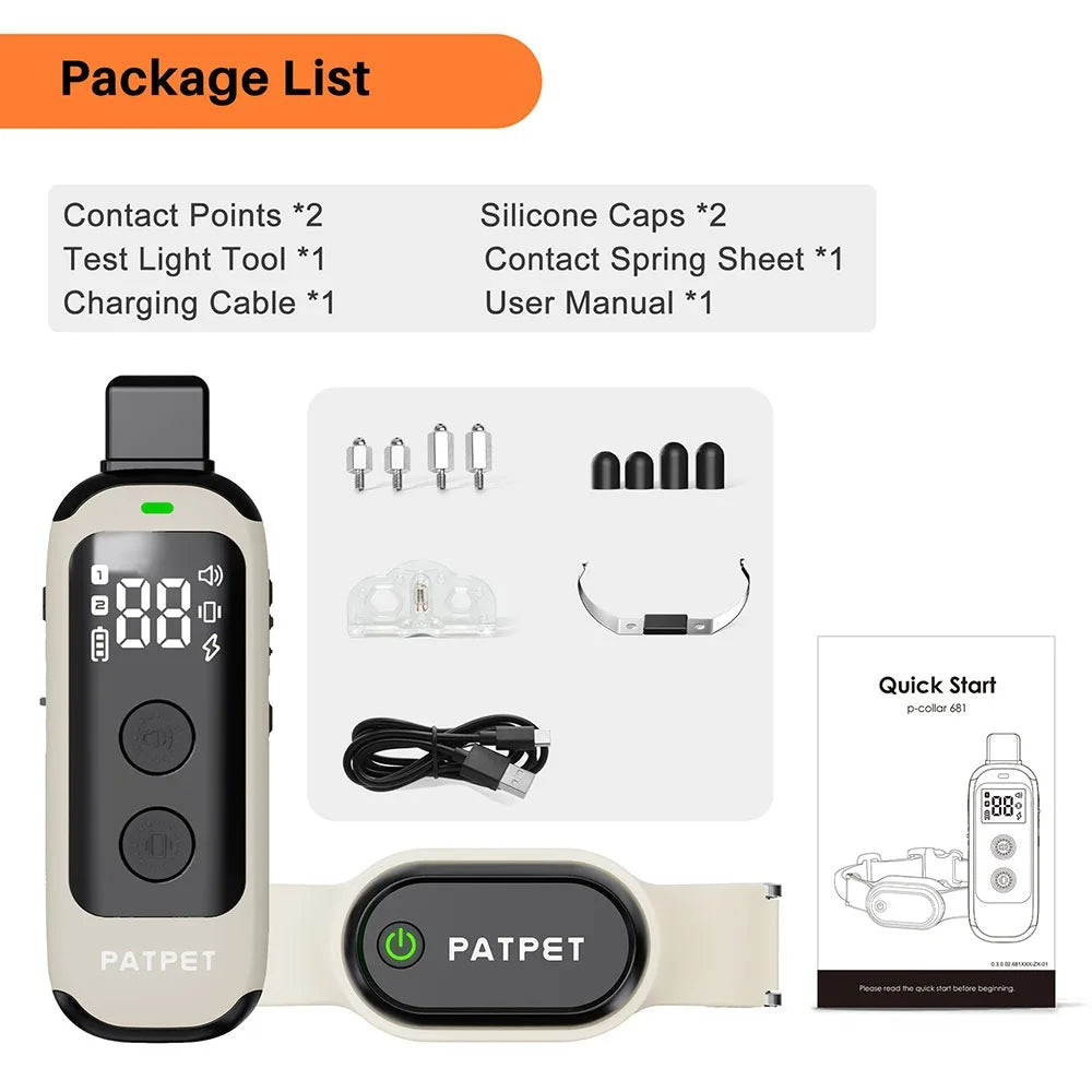 Electric Dog Training Collar & Remote with 3 Modes for Behaviour Control | Up to 600m & Waterproof