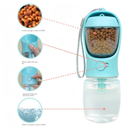 2-In-1 Portable Dog Water Bottle & Food Storage Container