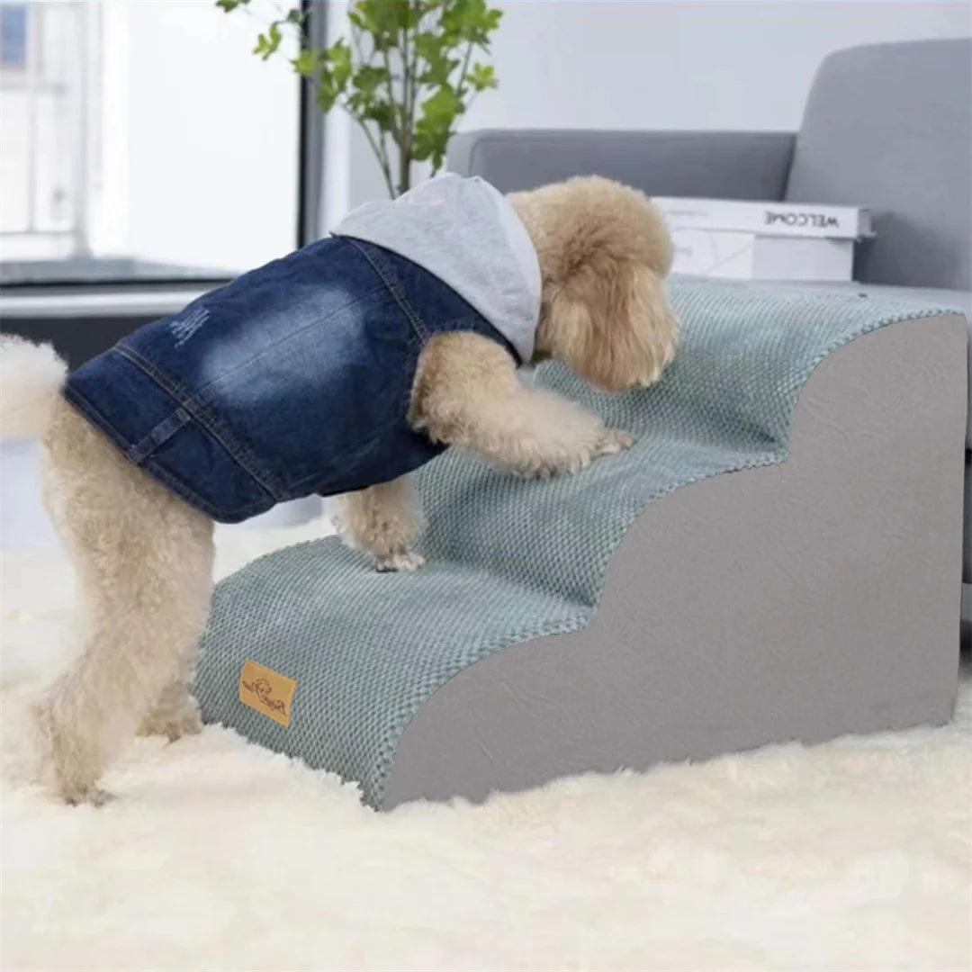 High-Density Sponge Dog Steps for Beds & Sofas with Soft & Non-Slip Washable Cover