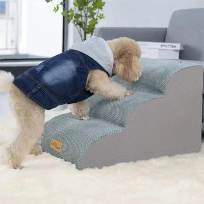 High-Density Sponge Dog Steps for Beds & Sofas with Soft & Non-Slip Washable Cover