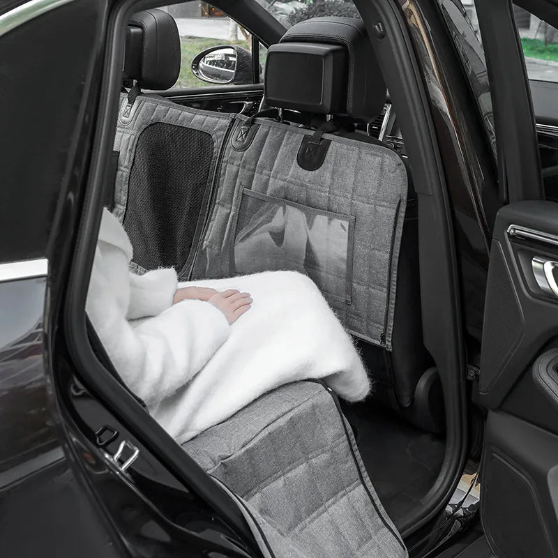 Dog Back Seat Cover | Waterproof Car Seat Protector for Dogs | Non-Slip, Side Flaps & Storage Pockets | Cars, SUVs & 4x4s