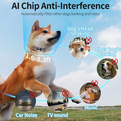 Smart Anti-Bark eCollar with Automatic Sensor | Digital Dog Bark Collar with Sound, Vibration & Shock Modes