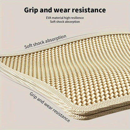 Honeycomb-Style Cat Litter Box Mat with Waterproof Double Layer to Trap Litter & Moisture