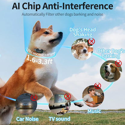 Smart Automatic Dog Bark Collar | Digital Anti-Bark eCollar with Sound, Vibration & Shock Controls