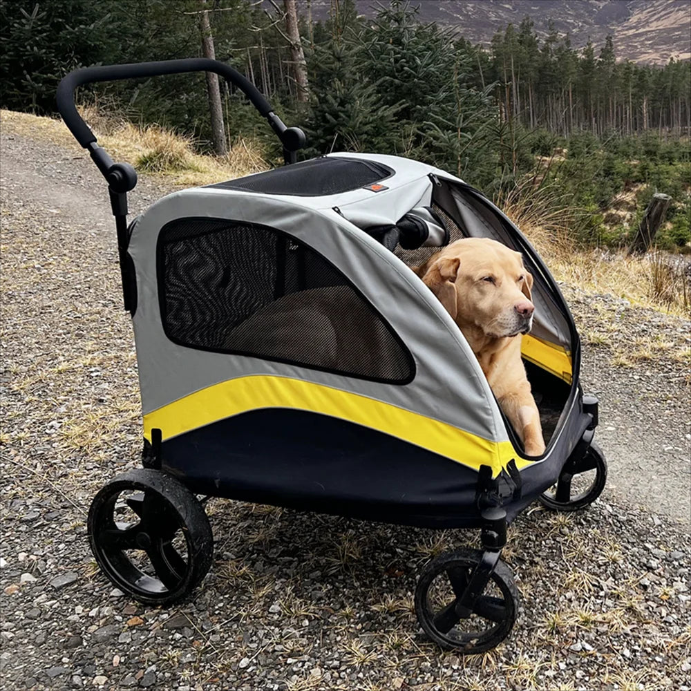 Spacious & Collapsible 4-Wheeler Dog Stroller for Large Breeds & Small Dogs 15